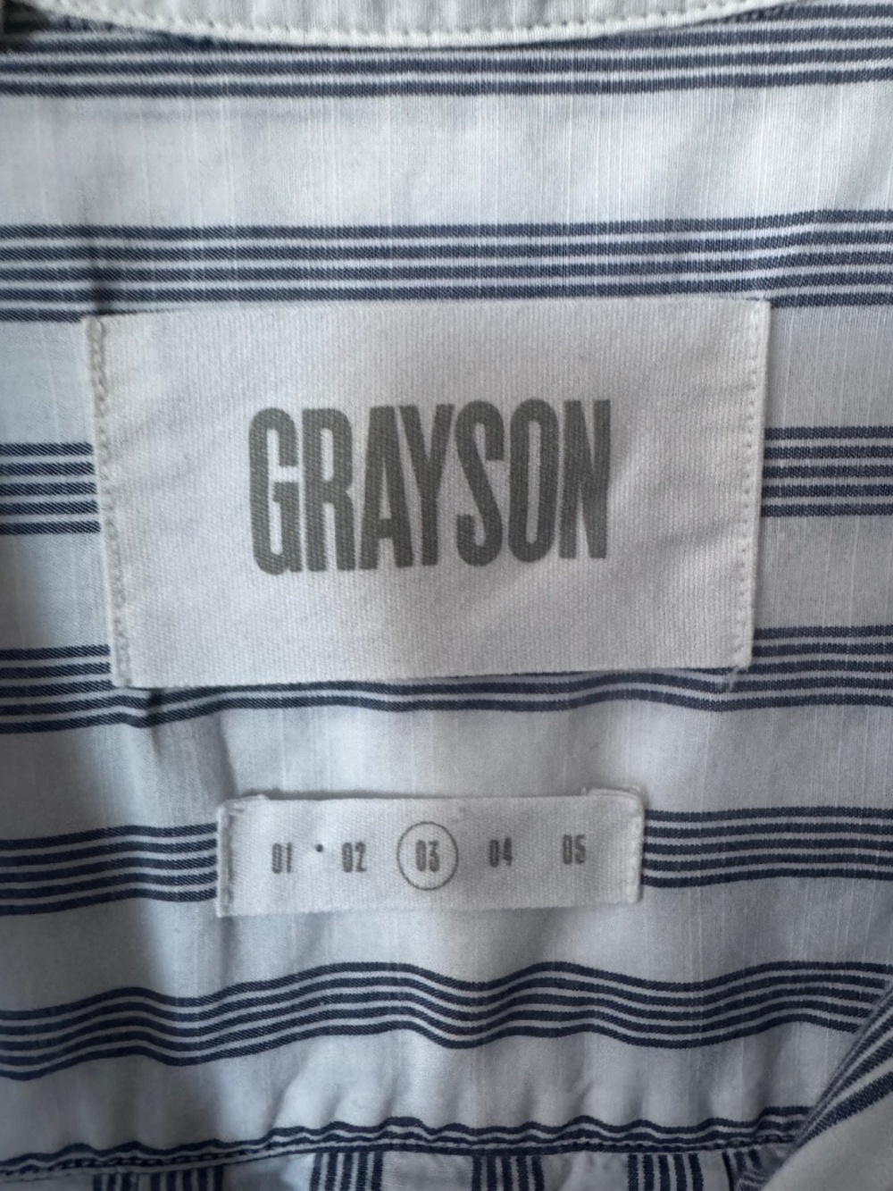 Frank & Eileen x Grayson The Hero Stripe Cotton Button Down Shirt Blue White M - Picture 4 of 6